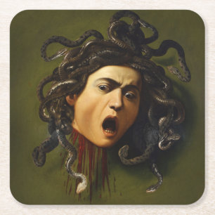 Medusa hoofd Caravaggio schilderij kunst mythologi Kartonnen Onderzetters