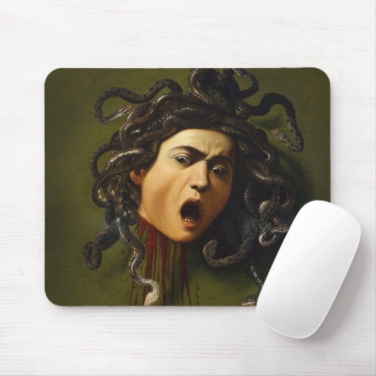 Medusa hoofd Caravaggio schilderij kunst mythologi Muismat (Met muis)