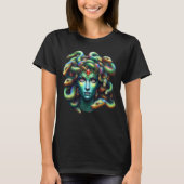 Medusa Hoofd Griekse Mythologie Slang Haar Lady T-shirt (Voorkant)