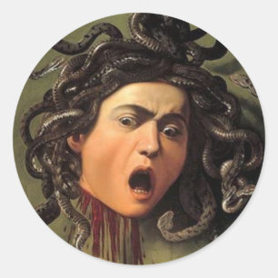 Medusa hoofd van Caravaggio Ronde Sticker
