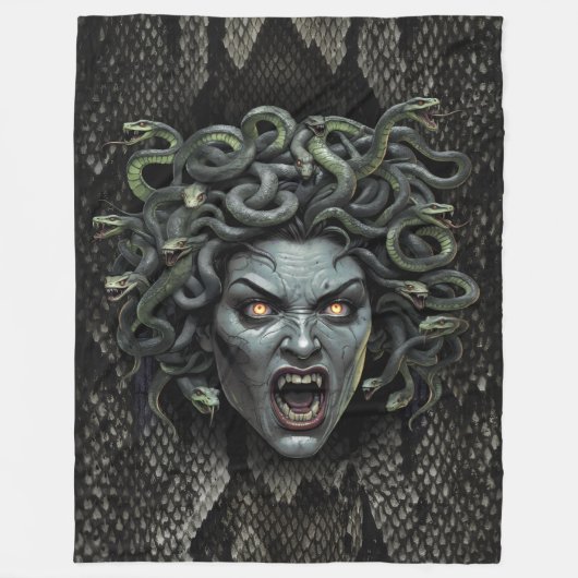 Medusa Koningin van Stone Fleece Deken (Voorkant)