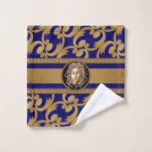 Medusa luxe Baroque Gold en Blue Bad Handdoek (Wasdoekje)