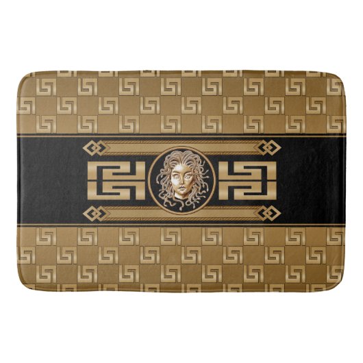 Medusa Luxury Black & Gold Badmat (Voorkant)