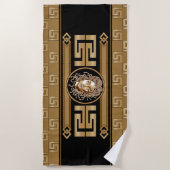 Medusa Luxury Black & Gold Strandlaken (Voorkant)