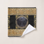 Medusa Noire Griekse Key Designer's Bad Handdoek (Wasdoekje)