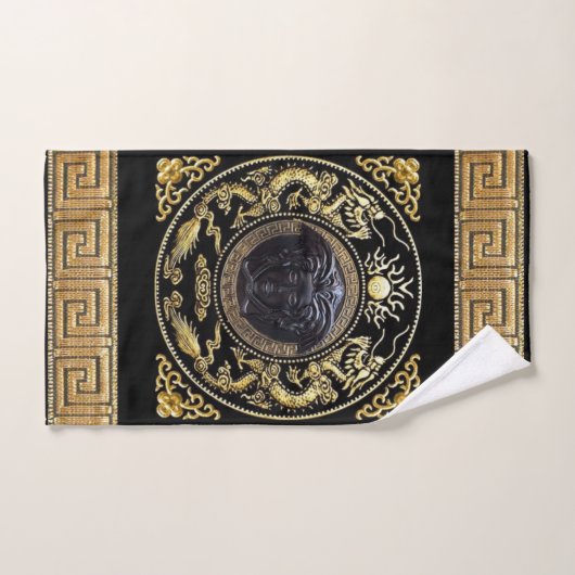 Medusa Noire Griekse Key Designer's Bad Handdoek (Handdoek)