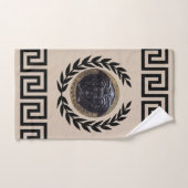 Medusa Noire, Griekse sleutel, Laurel krans, Beige Bad Handdoek (Handdoek)