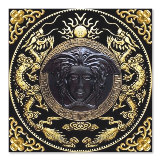 Medusa Noire met barok ornament ontwerper Behang (Voorkant)