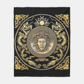 Medusa Oriëntaals Aubusson Ontwerpers Tapijt Fleece Deken (Voorkant)