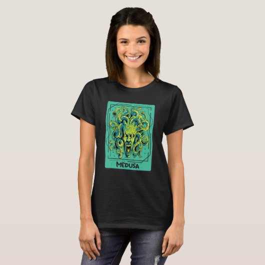 Medusa Oude Griekse Tarot Kaart Griekse mystieke C T-shirt (Voorkant volledig)