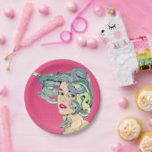 Medusa-Pop Papieren Bordje (Feest)