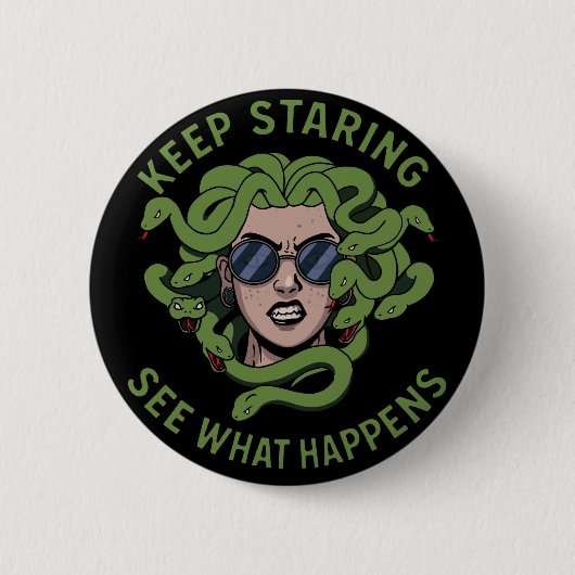 Medusa Ronde Button 5,7 Cm (Voorkant)
