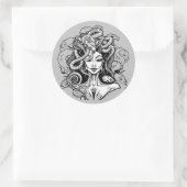 Medusa Ronde Sticker (Tas)