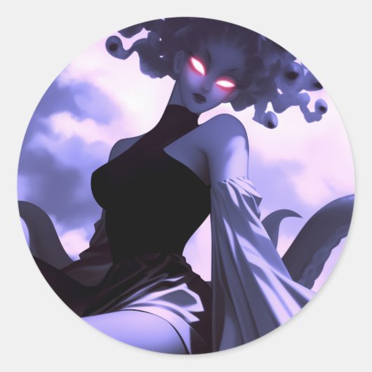 Medusa Ronde Sticker (Voorkant)