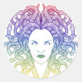 medusa ronde sticker (Voorkant)