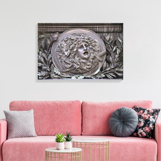 Medusa-schild van Athena Canvas Afdruk (Insitu (Woonkamer))
