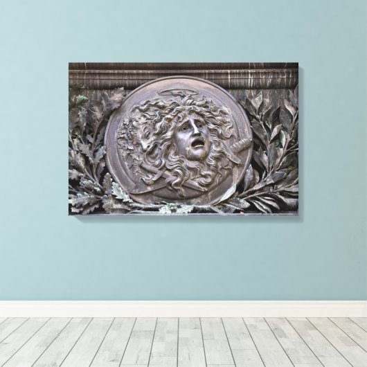 Medusa-schild van Athena Canvas Afdruk (Insitu (Houten vloer))