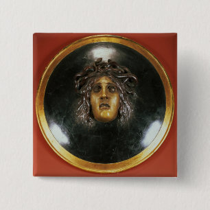 Medusa-schild Vierkante Button 5,1 Cm