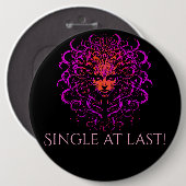 Medusa, single bij laatste eregast pin ronde button 6,0 cm (Voorkant /achterkant)