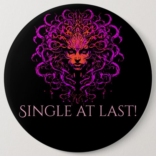 Medusa, single bij laatste eregast pin ronde button 6,0 cm (Voorkant)