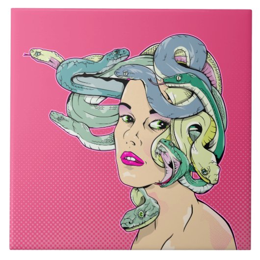 Medusa Snake Hair Tegeltje (Voorkant)