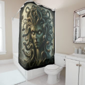 Medusa staat van de dood hoofd van slangen douchegordijn (In situ)