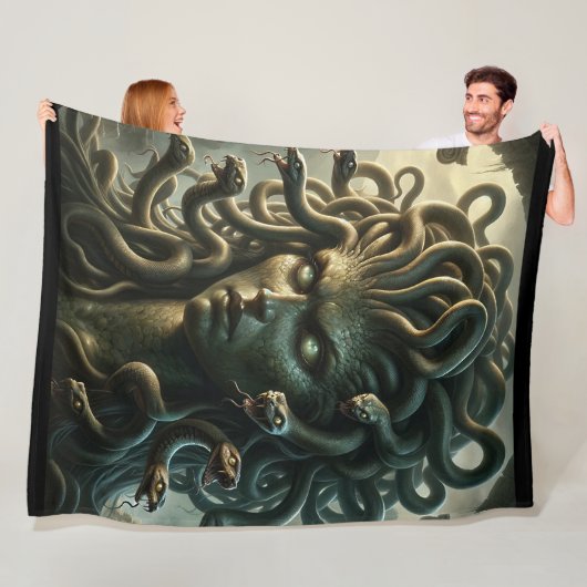 Medusa staat van de dood hoofd van slangen fleece deken (In situ)