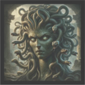 Medusa staat van de dood hoofd van slangen sticker (Voorkant)