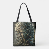 Medusa staat van de dood hoofd van slangen tote bag (Achterkant)