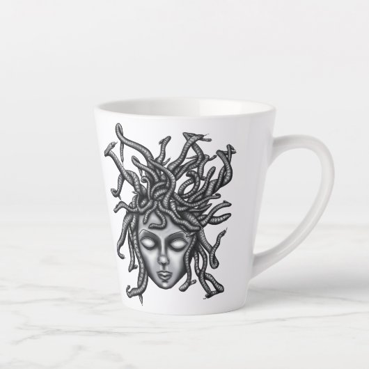Medusa standbeeld, Griekse beeldhouwkunst, mytholo Latte Mok (Rechts)