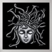 Medusa standbeeld, Griekse beeldhouwkunst, mytholo Poster (Voorkant)