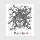 Medusa standbeeld, Griekse beeldhouwkunst, mytholo Sticker (Vel)