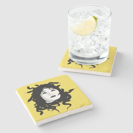 Medusa Stenen Onderzetter (Zijkant)