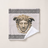 Medusa Stone Beige Grieks-Key Gast Gift Handdoek S (Wasdoekje)