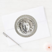 Medusa van Rondanini (Cameo White) Klassieke Stick Ronde Sticker (Envelop)
