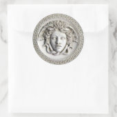 Medusa van Rondanini (Cameo White) Klassieke Stick Ronde Sticker (Tas)