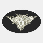 Medusa van Walter Crane Ovale Sticker (Voorkant)