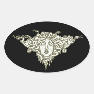 Medusa van Walter Crane Ovale Sticker