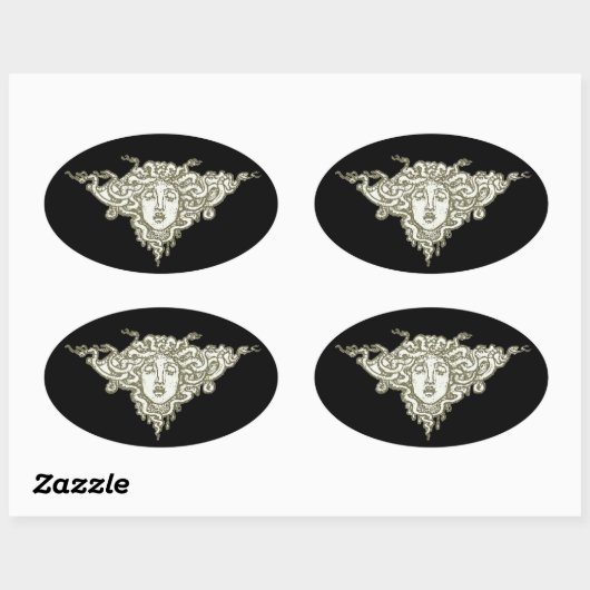 Medusa van Walter Crane Ovale Sticker (Vel)