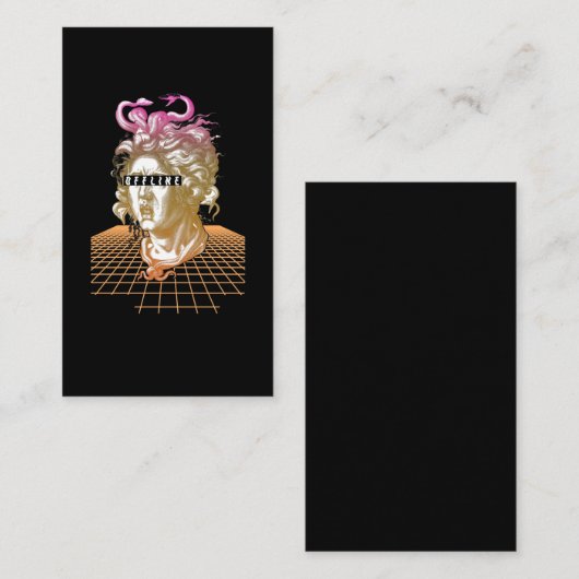Medusa Vaporwave Aesthetisch Grieks beeld Visitekaartje (Voorkant / Achterkant)