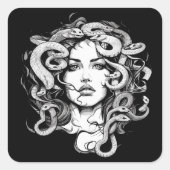 Medusa Vierkante Sticker (Voorkant)