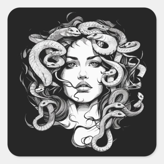 Medusa Vierkante Sticker (Voorkant)