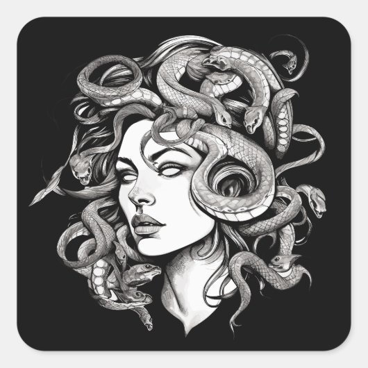 Medusa Vierkante Sticker (Voorkant)