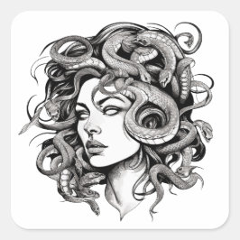Medusa Vierkante Sticker