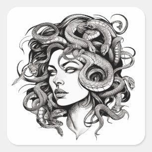 Medusa Vierkante Sticker