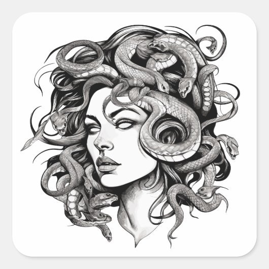 Medusa Vierkante Sticker (Voorkant)