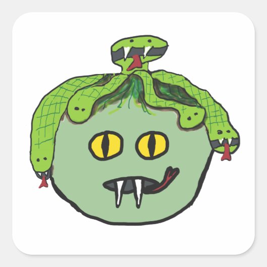 Medusa Vierkante Sticker (Voorkant)