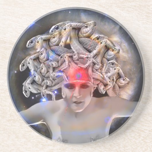 Medusa Zandsteen Onderzetter (Voorkant)