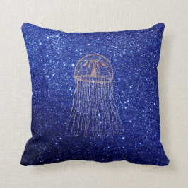 Medusa Zee Life Ocean Blue Roos Pink Gold Peach Kussen