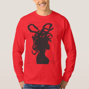Medusa's Inkt: Handgetekend Mythologisch Ontwerp T-shirt